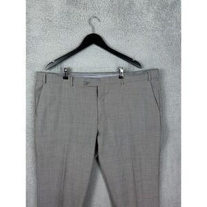 Ballin Pants Mens 42 Gray 100% Wool Comfort-EZE Dress Trousers Flat Front Mens